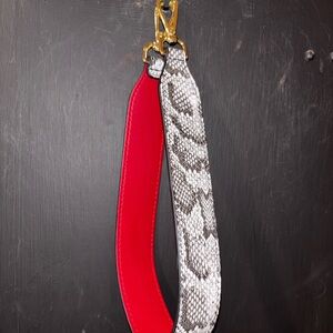 Replacement Bag Strap Faux Leather Red and Snakeskin with Gold Hardware 25” NWOT
